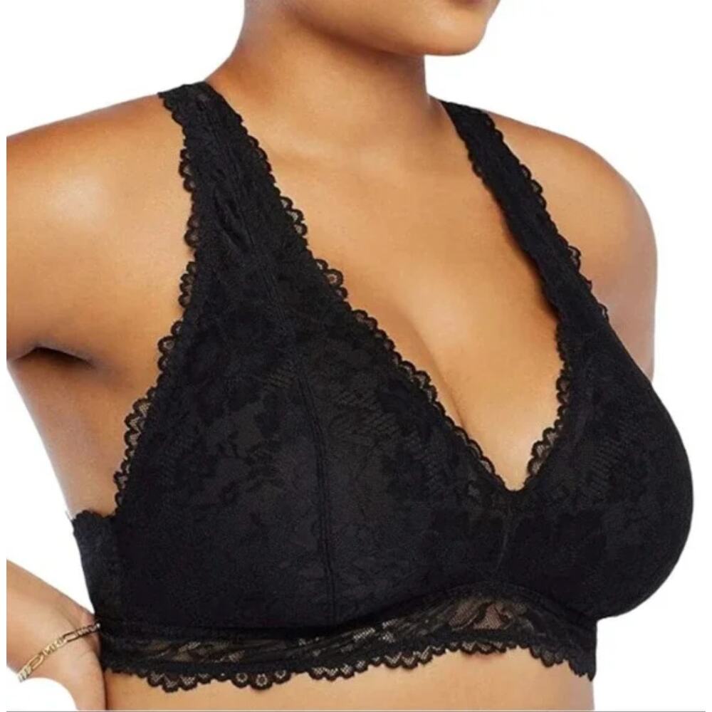 NWT Savage X Fenty Floral Lace Bralette Black Caviar Plus Size 3X